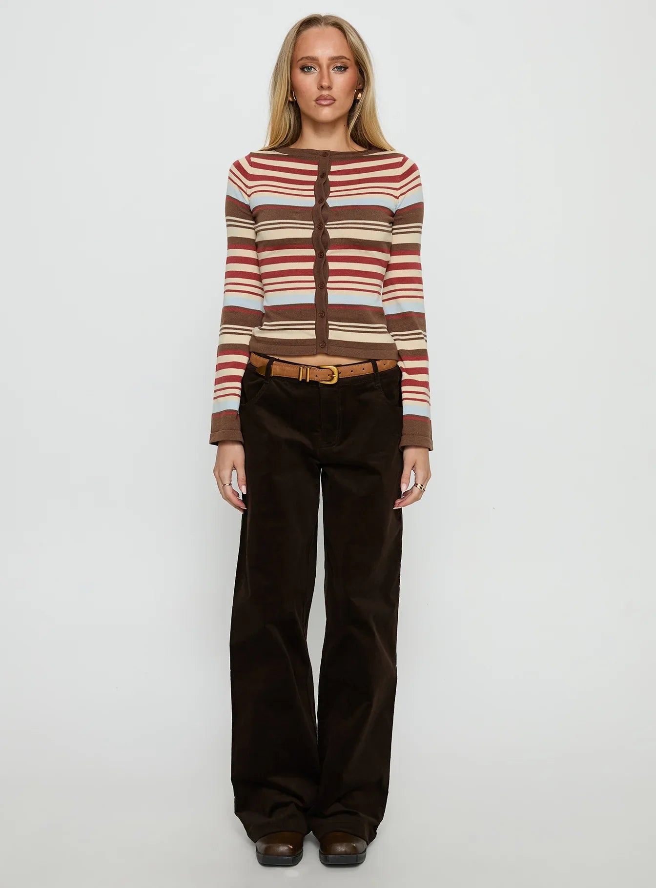 Milda Knit Cardigan Multi Stripe