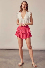 Monaco Hot Pink Ruffled Skirt
