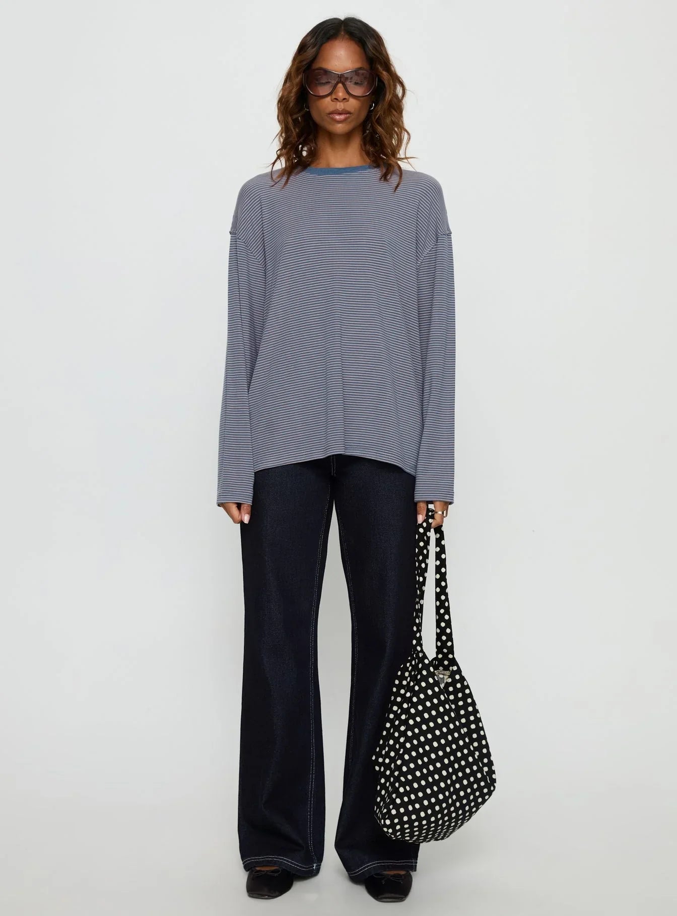 Marlah Long Sleeve Top Blue Stripe