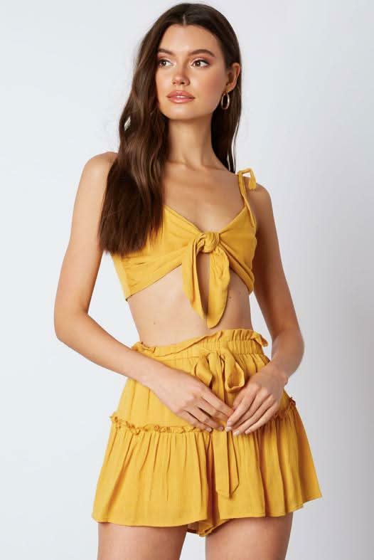 Caicos Bay Mustard Yellow Two Piece Romper