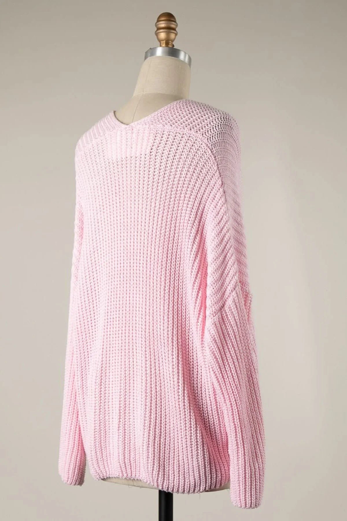 Brynn Pink V Neck Sweater