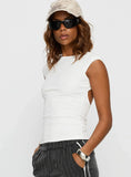 Drives Me Crazy Backless Top White