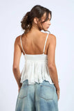 Lexi White Ruffle Babydoll Cami Top