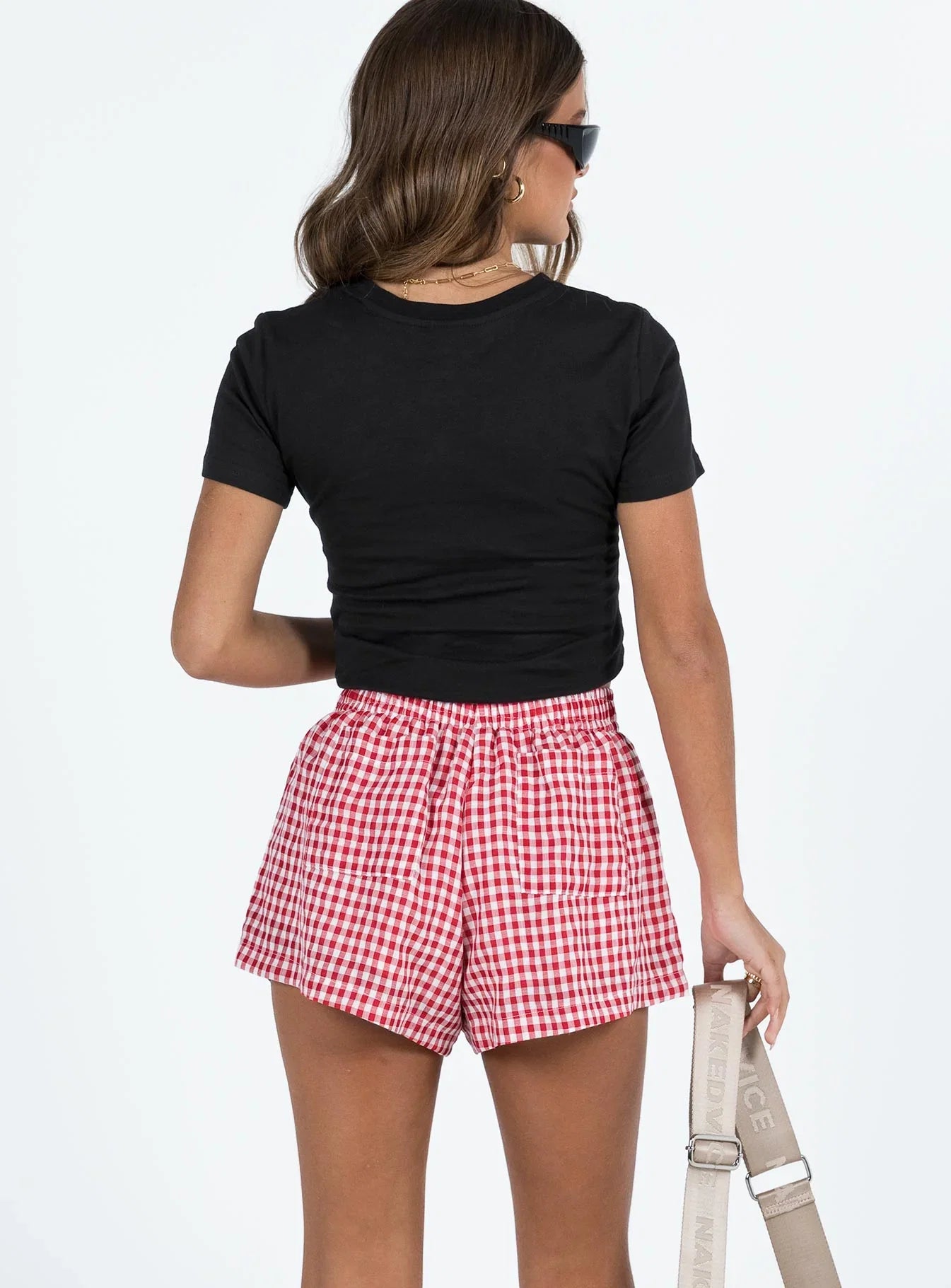 Beach House Shorts Red White Gingham