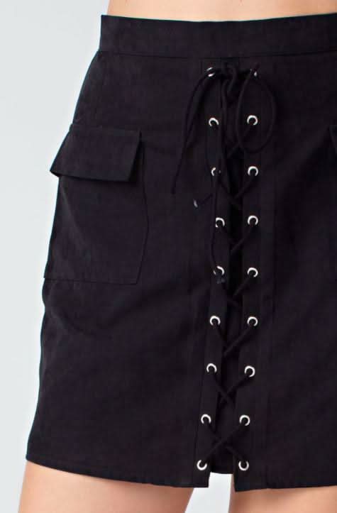 Sawyer Black Suede Mini Skirt