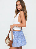 Othira Shirring Mini Skirt Blue Stripe
