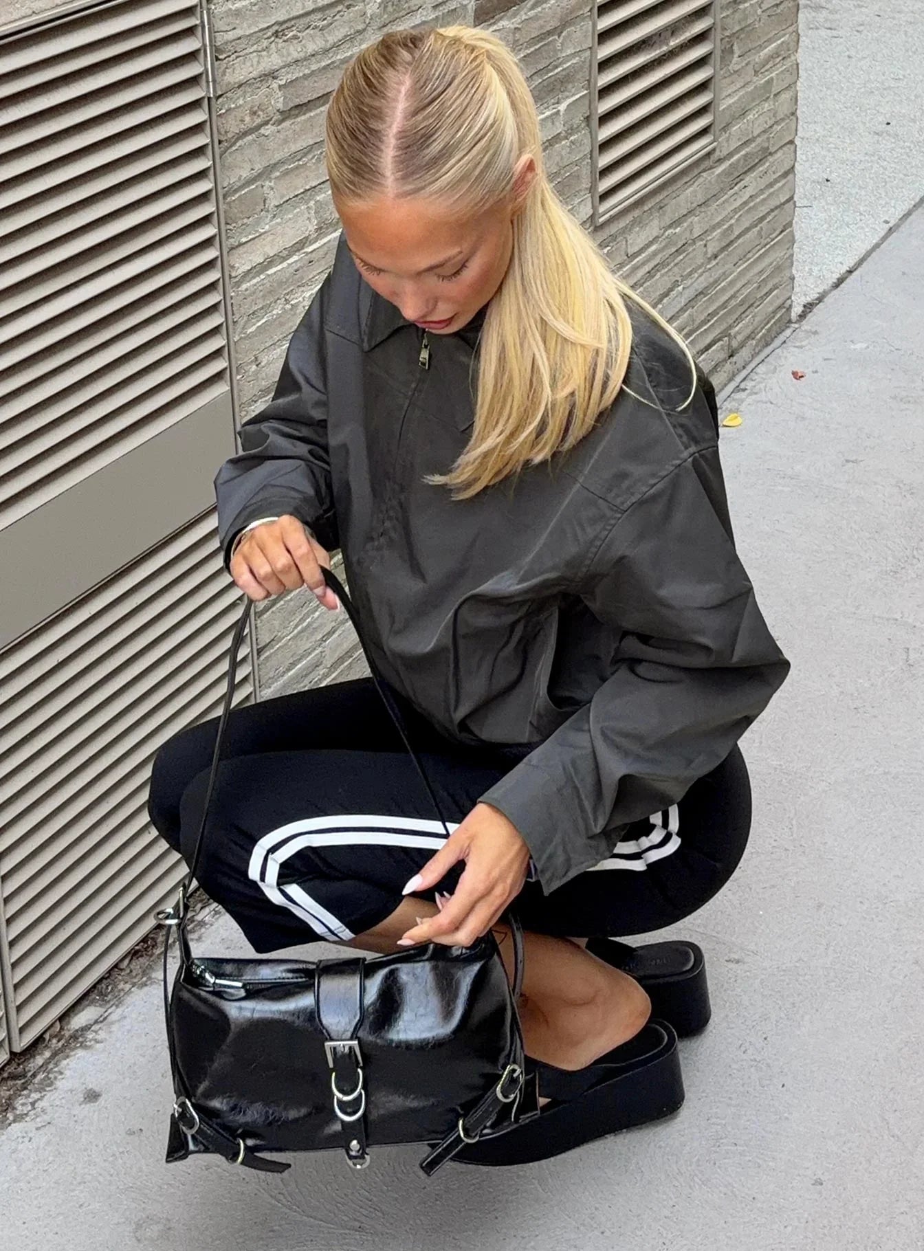 Call You Up Bomber Jacket Charcoal