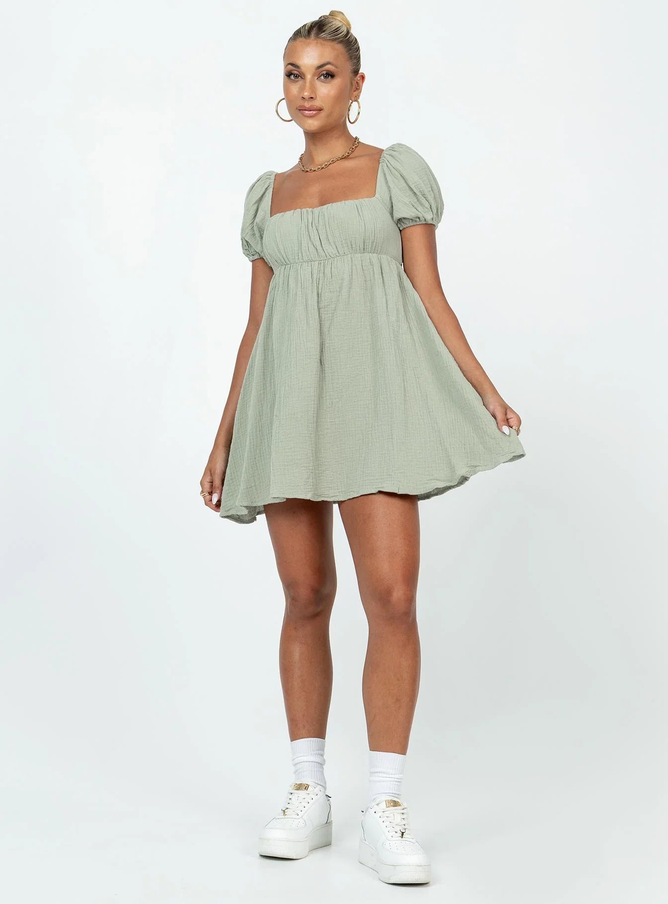 Lets Dance Mini Dress Sage