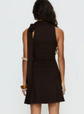 Rafaelia Ruched Scarf Mini Dress Chocolate