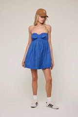Mckenna Persian Blue Strapless Mini Dress