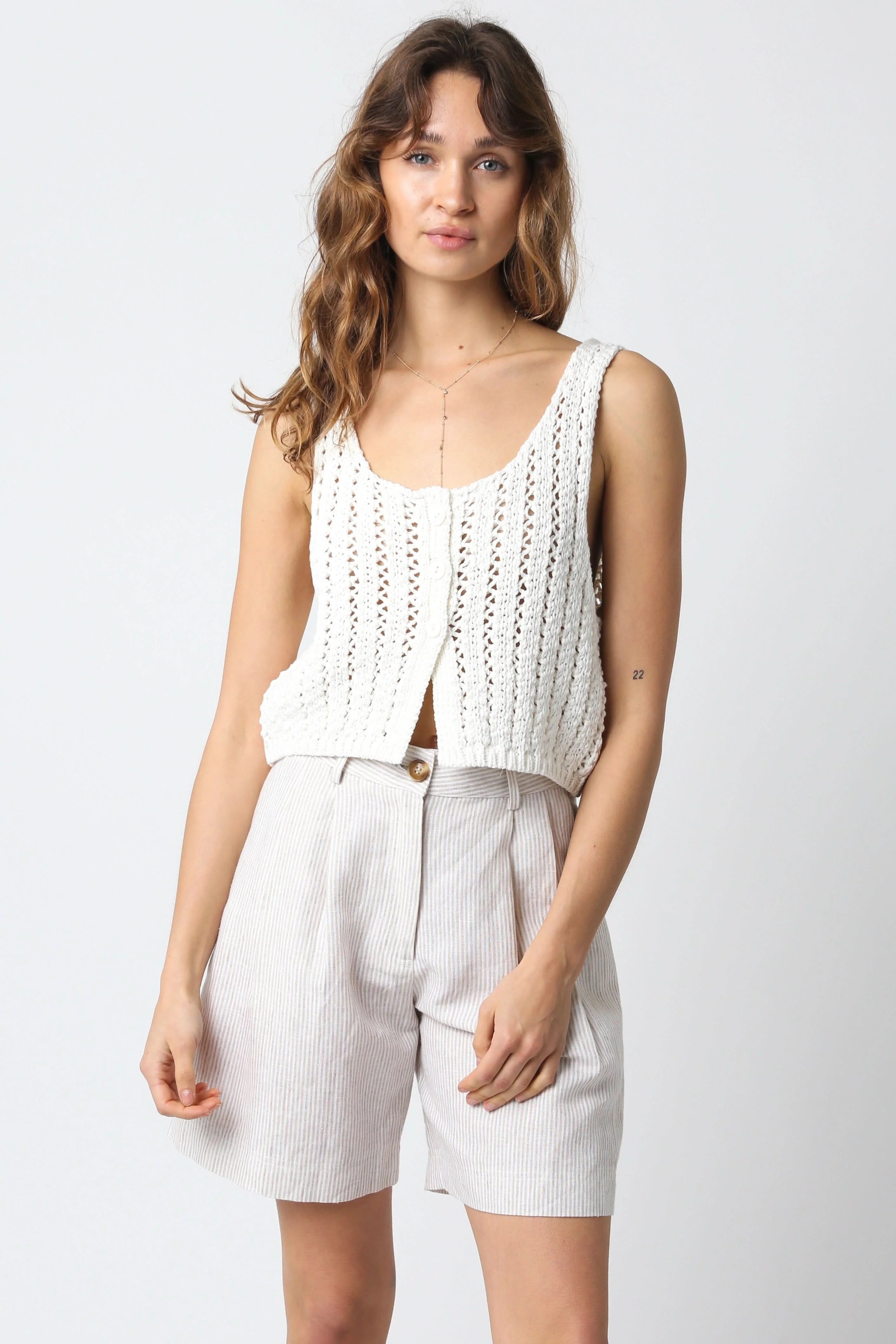 Valeria White Sheer Sweater Top