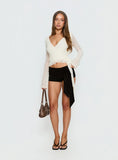 Tevon Wrap Long Sleeve Top Cream