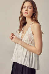 Everything Sweet White Lace Trim Tank Top