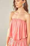 Monaco Milky Pink Strapless Ruffle Romper