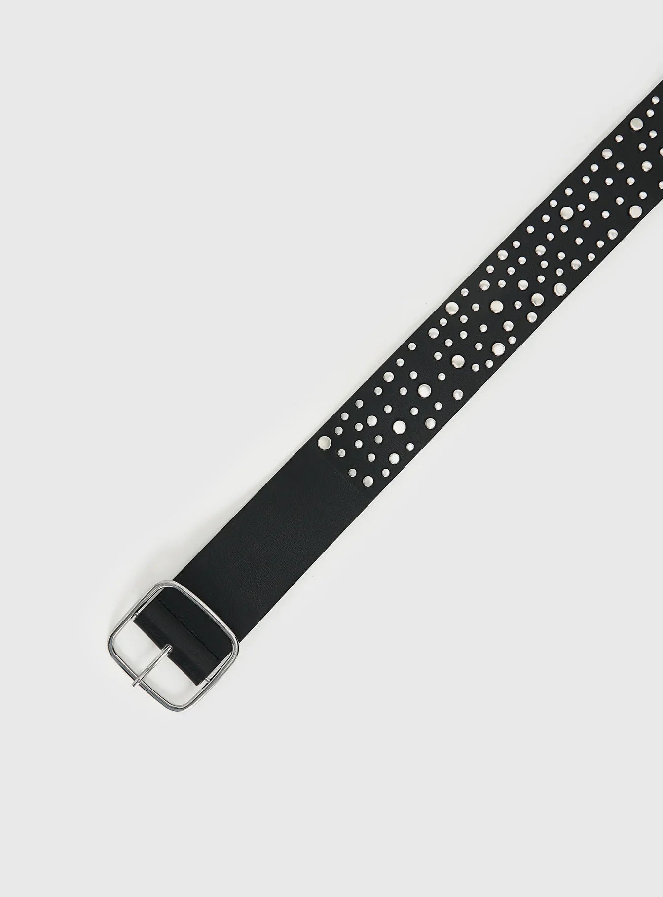 Wanna Find Out Faux Leather Belt Black Silver