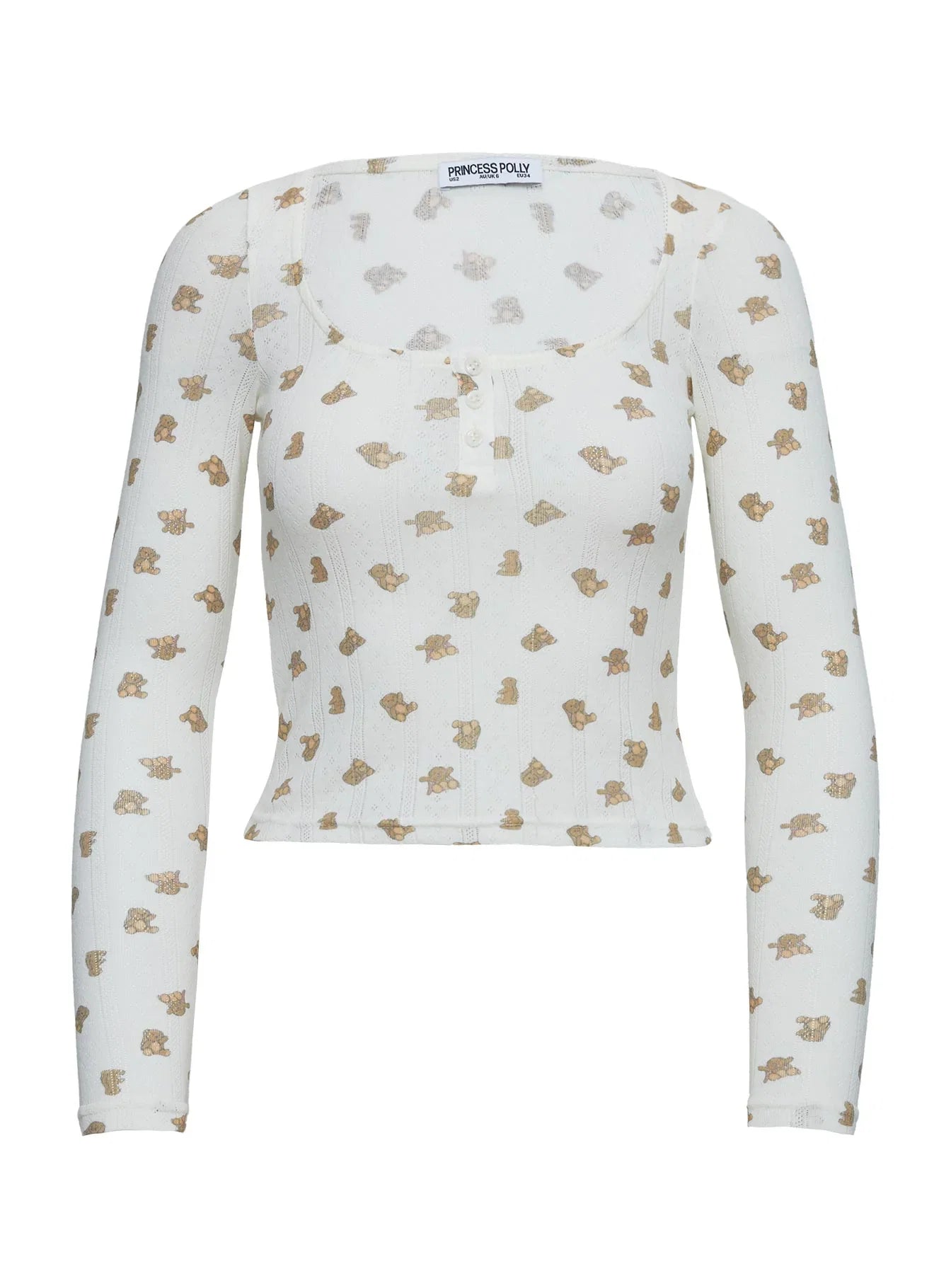 Sleepytea Pointelle Sleep Long Sleeve Top Multi