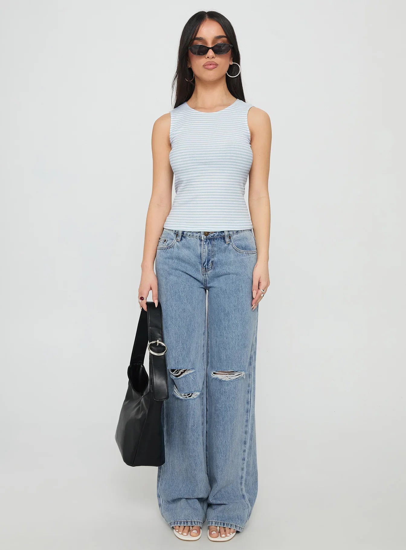 Dystran Top Blue White Stripe