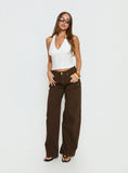 Lando Low Rise Straight Leg Jeans Chocolate