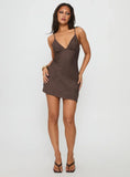 Makaia Balconette Mini Dress Brown