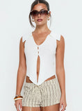 Ozella Collared Button Up Top Cream