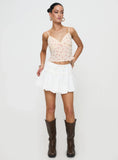 Dear London Bubble Hem Mini Skirt White