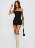 Yumiko Strapless Playsuit Black