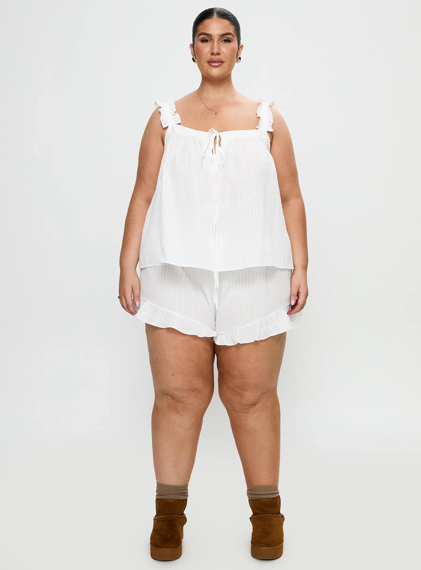 Santabelle Frill Top White Curve