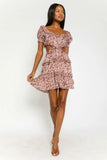 Maya Mauve Floral Off the Shoulder Mini Dress