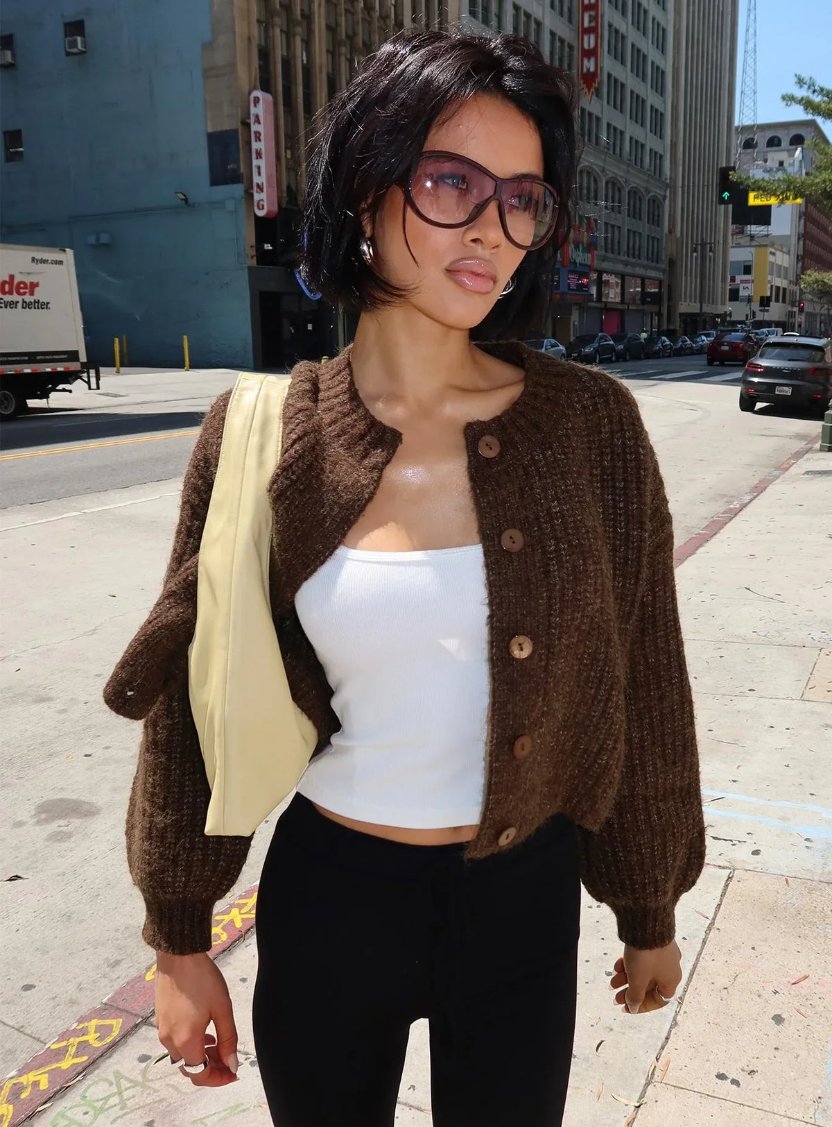 Hadly Knit Cardigan Brown