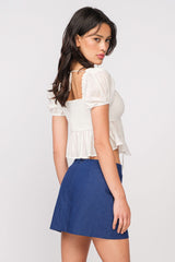 Heidi White Puff Sleeve Top