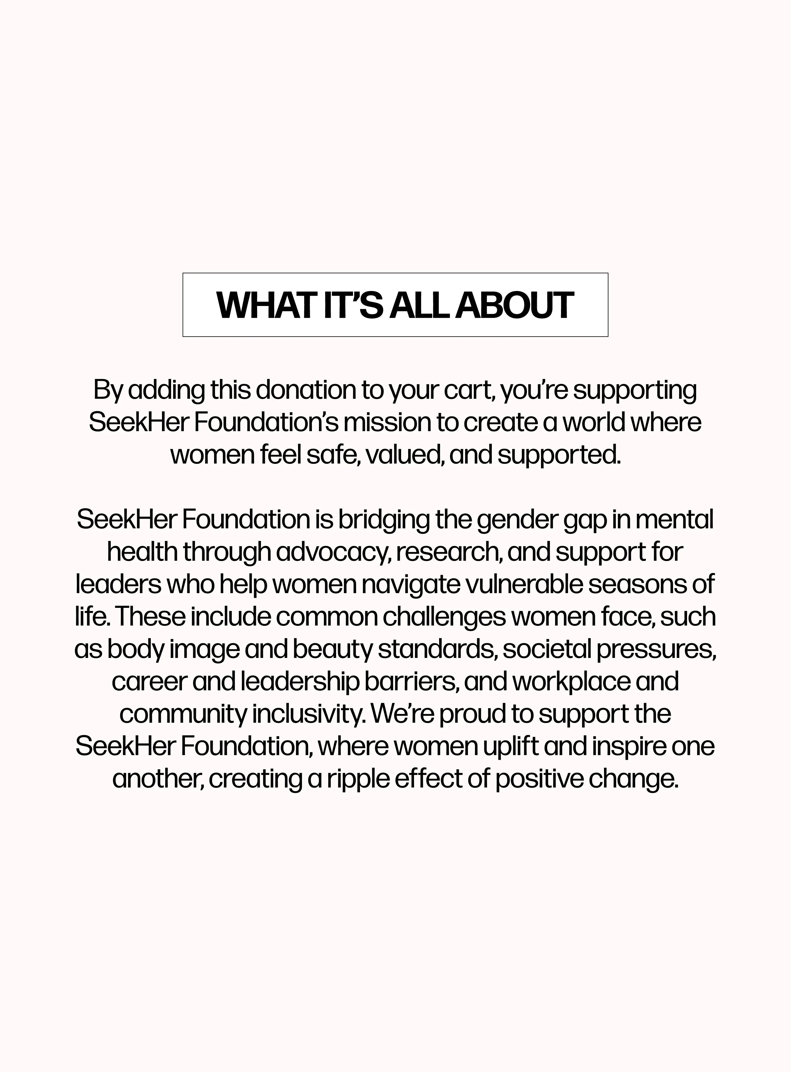 Donate 1 USD to Support SeekHer Foundation