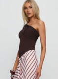 Celyra One Shoulder Bodysuit Chocolate