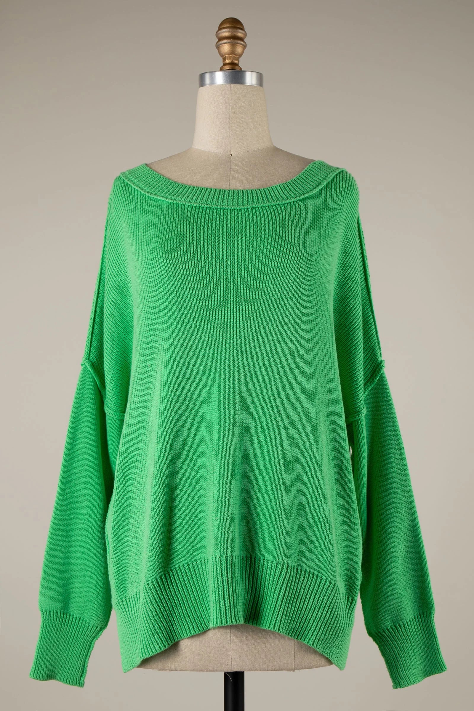 Coffee Date Spring Green Oversized Sweater