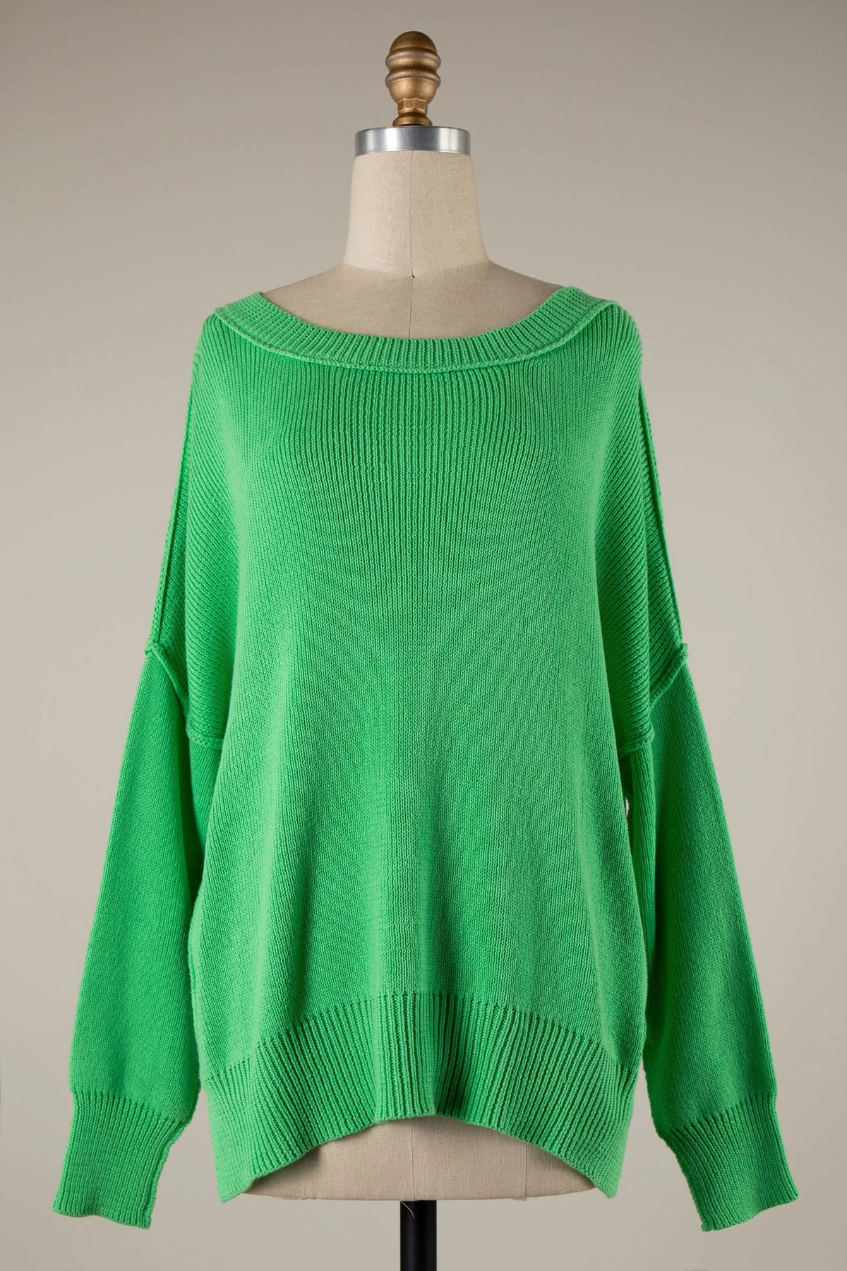Coffee Date Spring Green Oversized Sweater