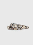 Jacksonne Faux Leather Belt Snake Silver