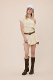 Roya Yellow Floral Drop Waist Mini