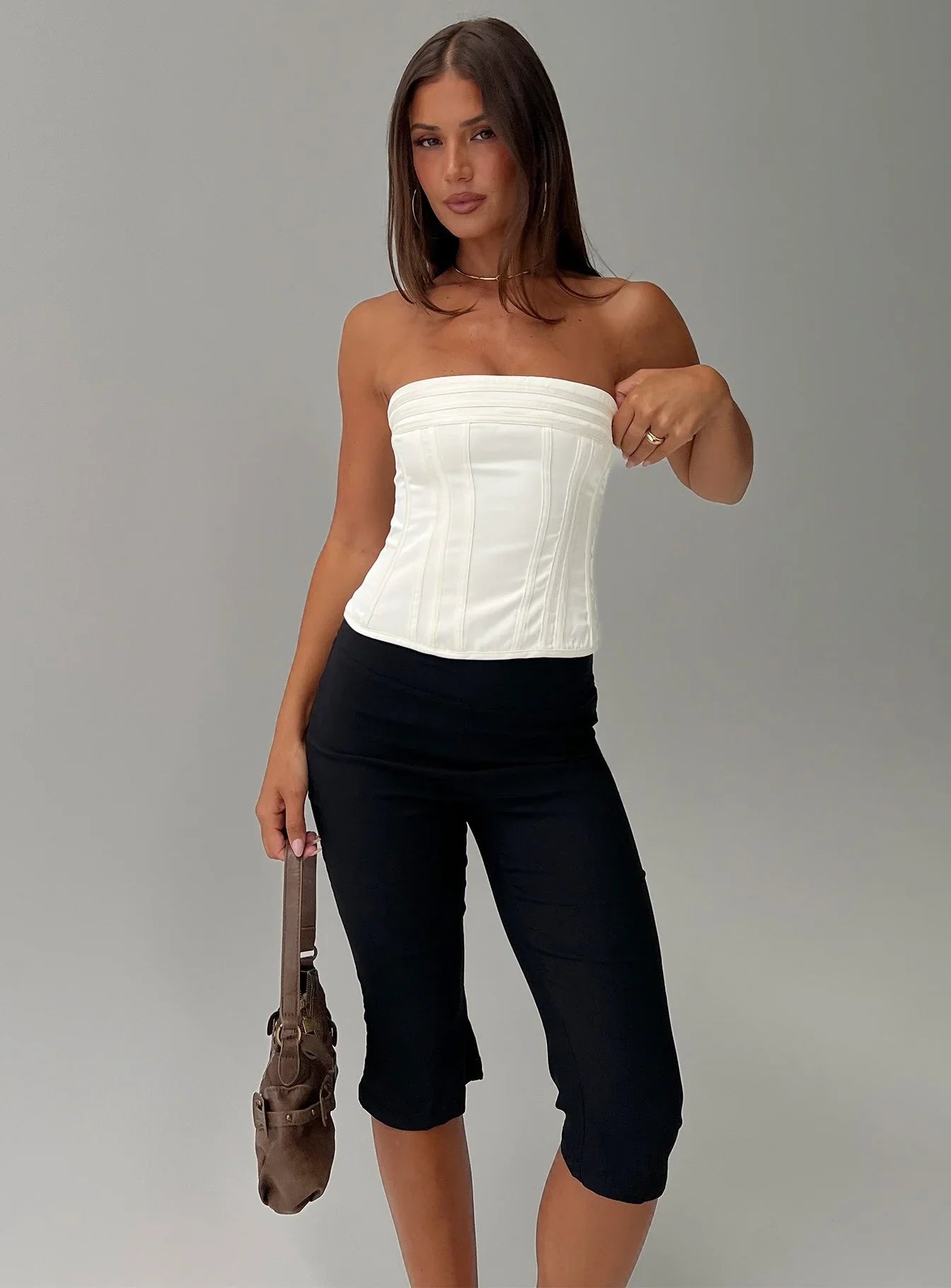 Cecilie Strapless Corset Top Cream