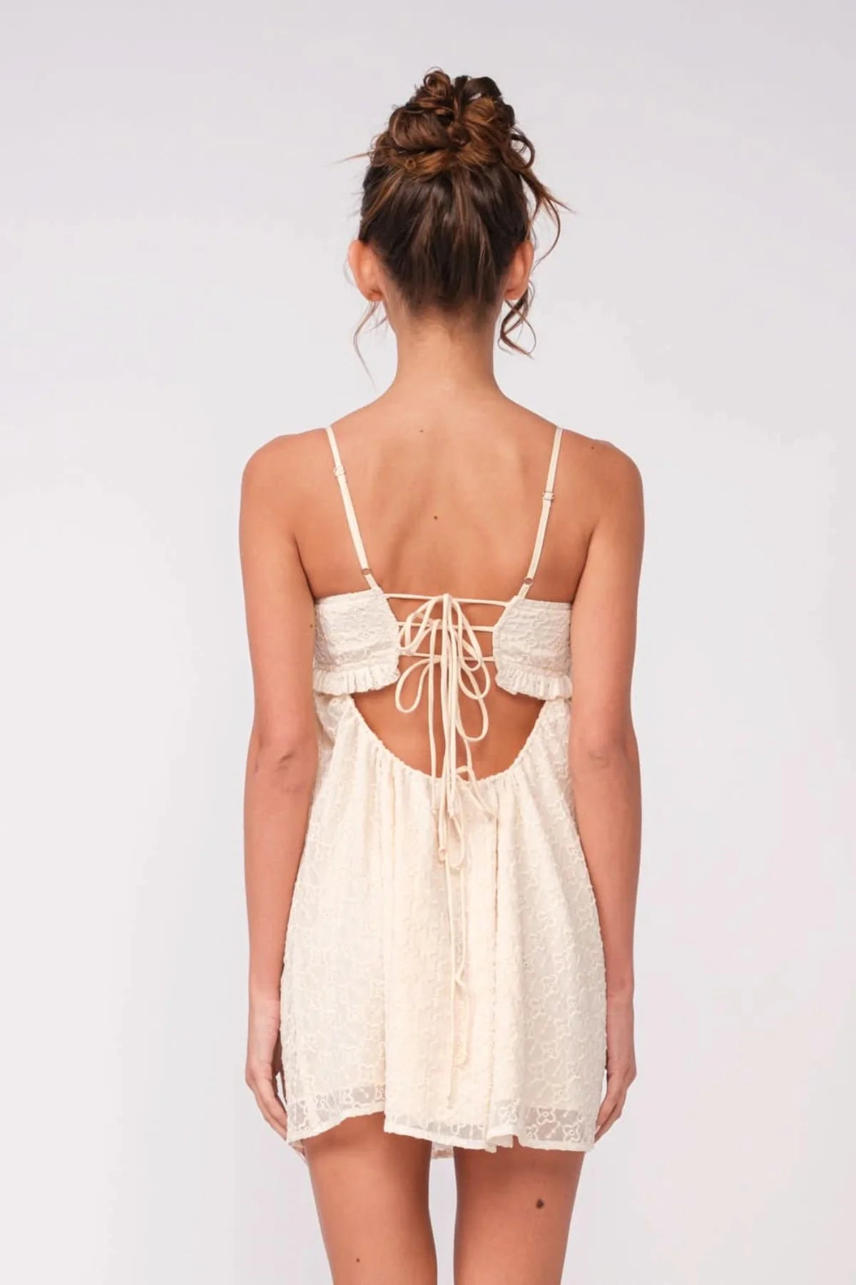 Drew Off White Eyelet Babydoll Cami Mini Dress
