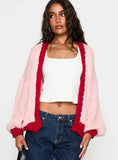 Lester Knit Cardigan Pink Red