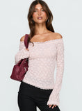 Mochapella Off The Shoulder Top Soft Pink