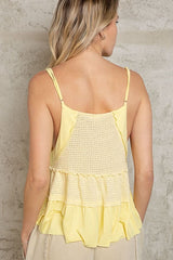 Luv Yellow V Neck Tank Top