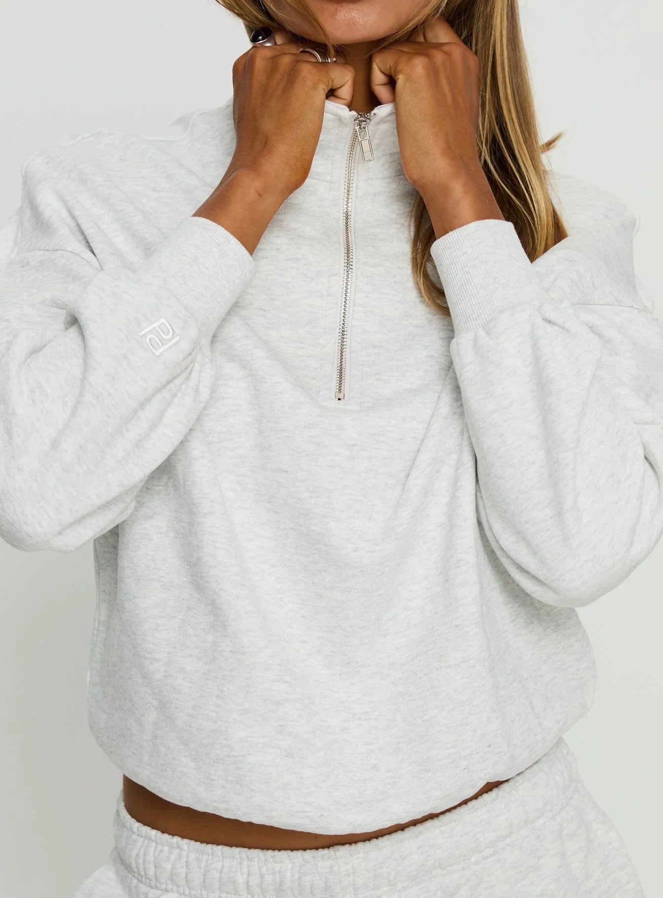 Rozanna 1 4 Zip Jumper Grey Marle