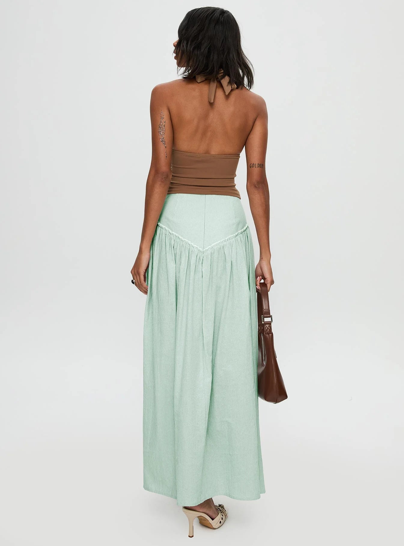 Yasemine Maxi Skirt Green White
