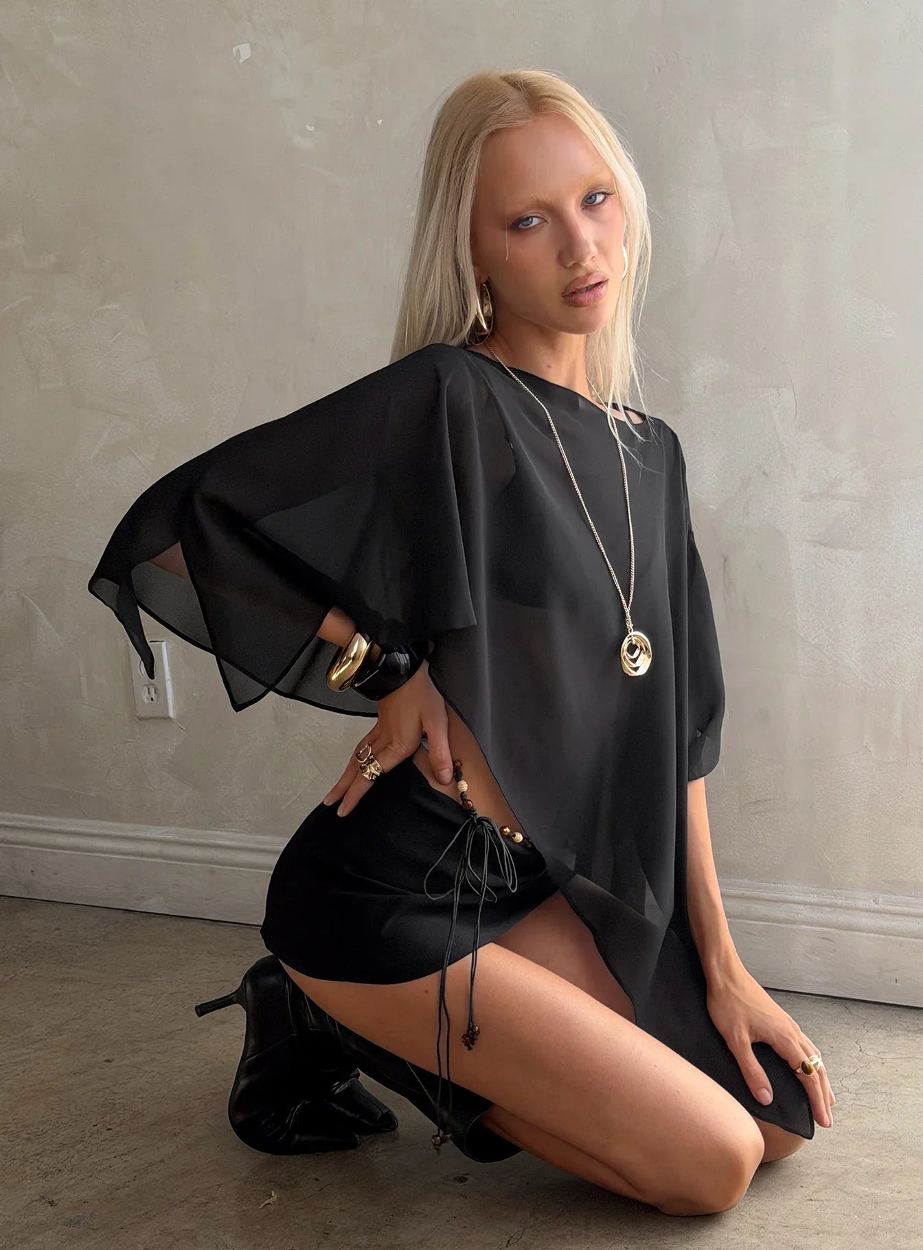 Rafaelita Beaded Skort Black