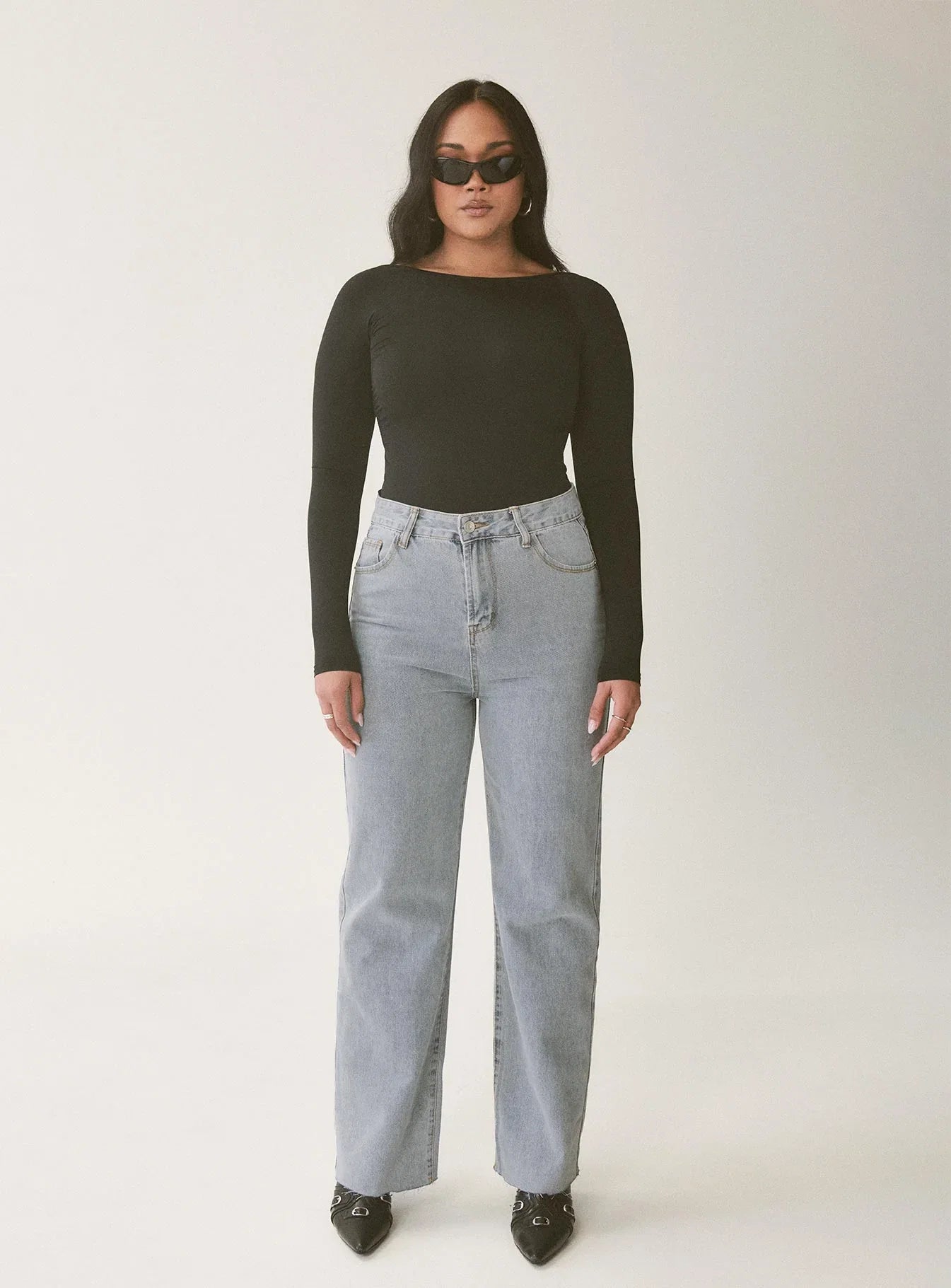 Kalinda High Rise Straight Leg Jeans Blue