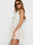 Yennifer Shirred Mini Dress Floral Multi