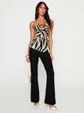 I Wonder Strapless Cut Out Top Tiger