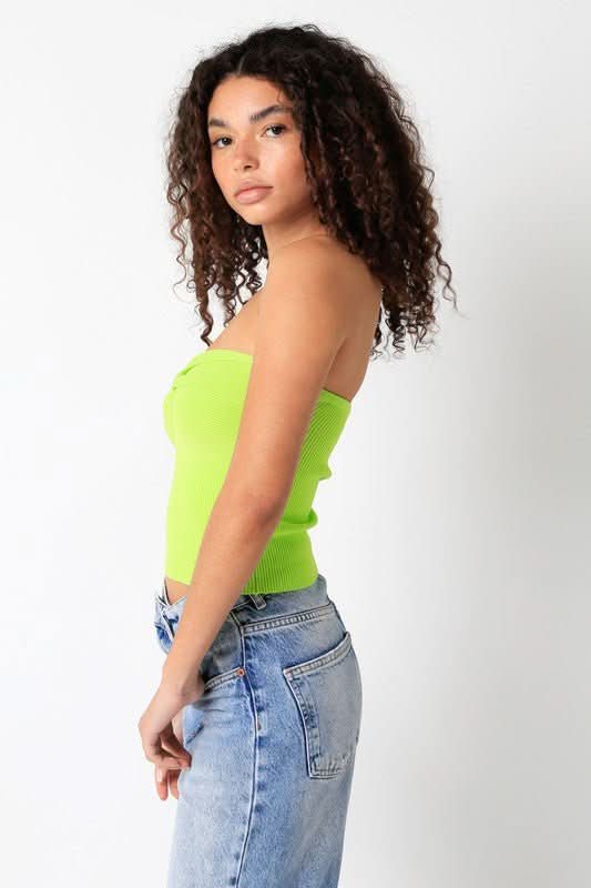 Becca Apple Green Twist Knot Tube Top