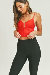 Love Struck Red Corset Crop Top