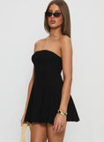 Dalilah Strapless Rib Knit Mini Dress Black